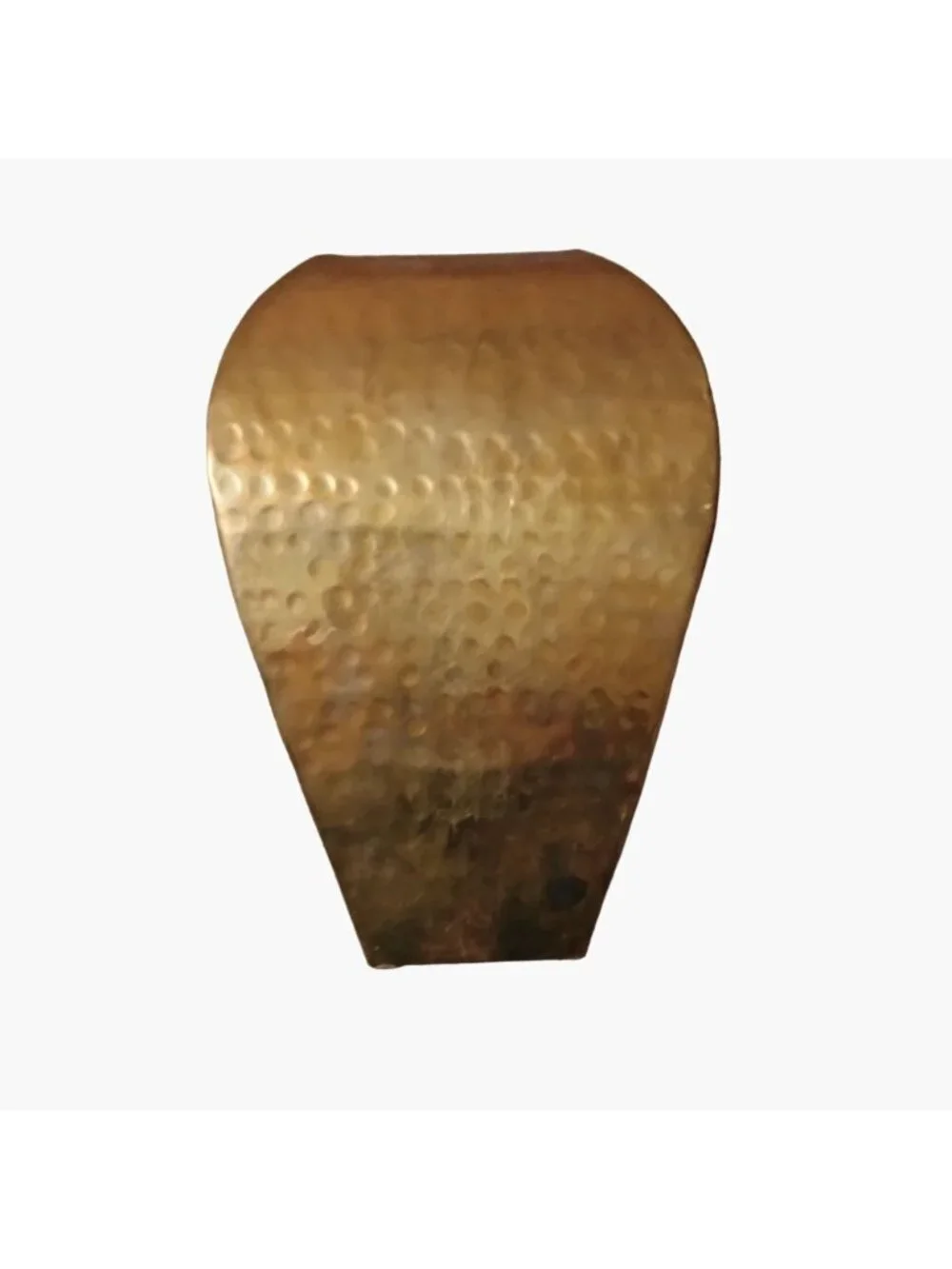 Hammered Brass Vase Tall India Vintage Square Modern